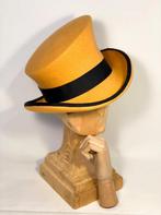 Gele victoriaanse hoge hoed heren dames steampunk top hat, Verzenden, Nieuw, Hoed