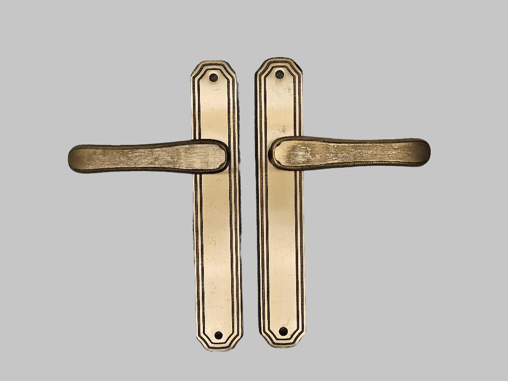 Setje vintage Bronskleurig Deurbeslag set nr.12, Antiek en Kunst, Ophalen of Verzenden