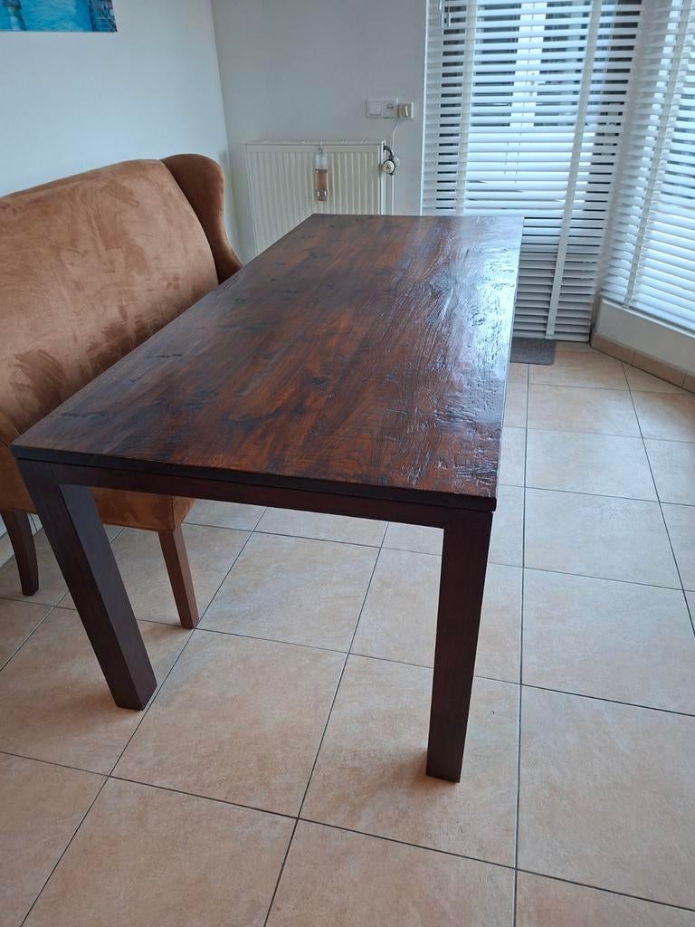 Teak Koloniale Eetkamertafel 200x90 cm, Huis en Inrichting, Tafels | Eettafels, Zo goed als nieuw, 50 tot 100 cm, 150 tot 200 cm