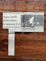 Voetbal krantenartikel FC Twente Ajax augustus 1975, Ophalen of Verzenden, 1960 tot 1980, Knipsel(s)