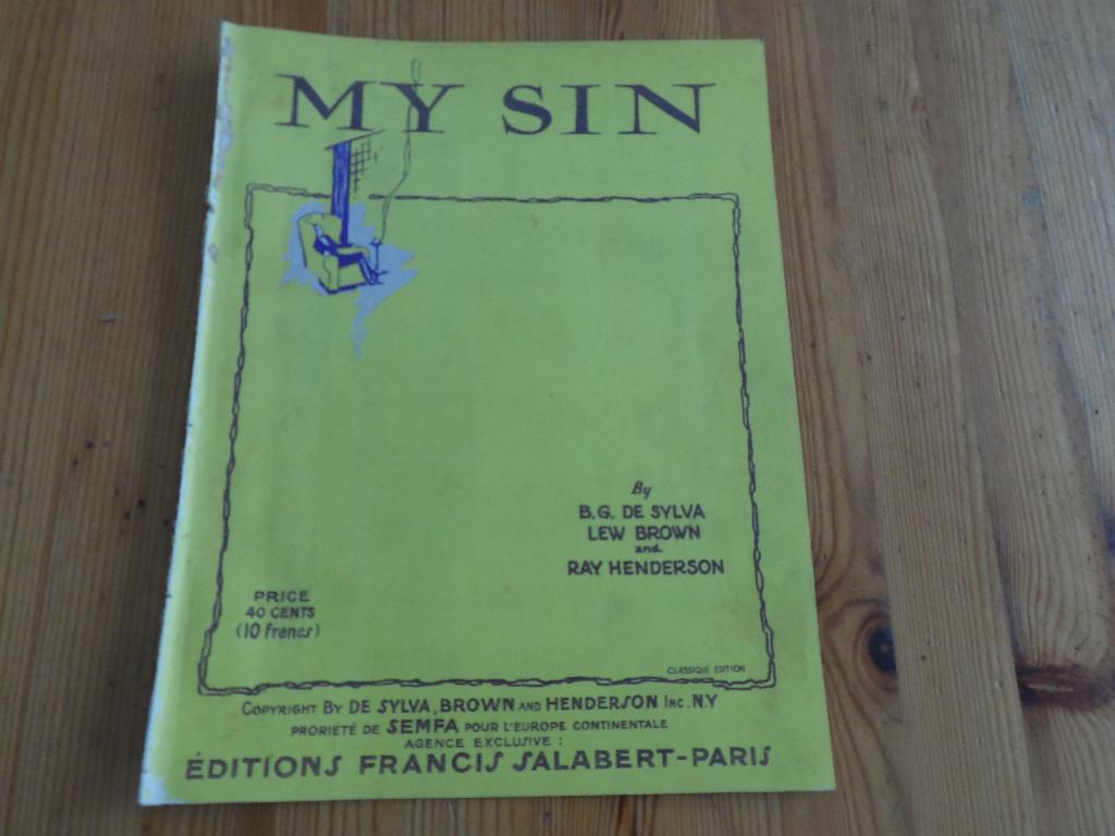 My sin - de sylva / brown / henderson, Gebruikt, Gitaar, Ophalen of Verzenden, Artiest of Componist