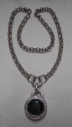 Zilveren Ti Sento hanger + clip en jasseron ketting nr.1264, Met hanger, Verzenden, Zo goed als nieuw, Zilver