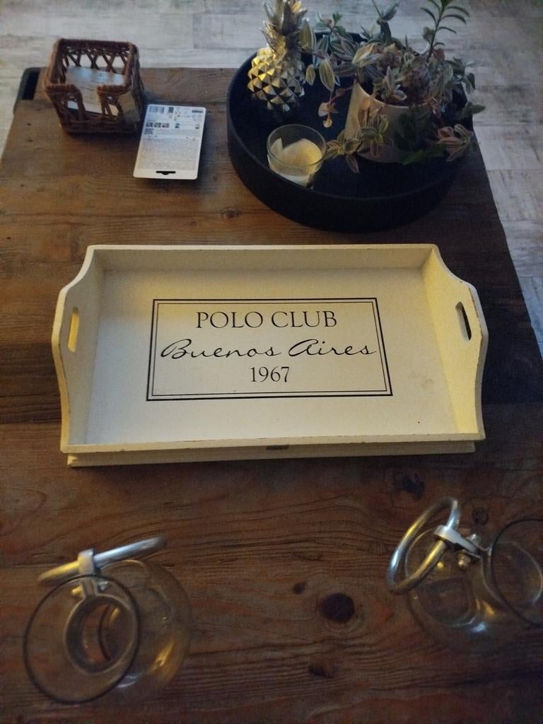 Groot dienblad Riviera maison, Huis en Inrichting, Woonaccessoires | Dienbladen, Ophalen of Verzenden, Zo goed als nieuw, Rond