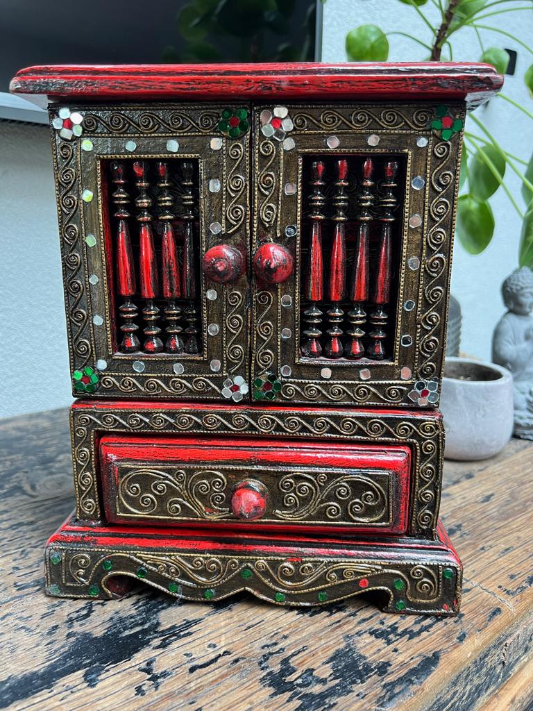 Thailand sieradenkastje sieraden kast handwerk Thais, Verburgt Vintage, Ophalen of Verzenden, Schipluidenlaan 20 5035KJ Tilburg