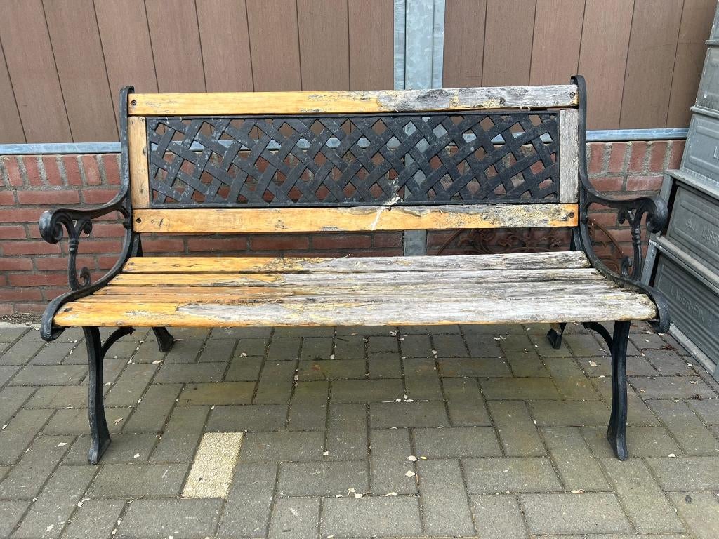 Gietijzeren Tuinbank, Tuin en Terras, Ophalen, Gebruikt, Overige materialen
