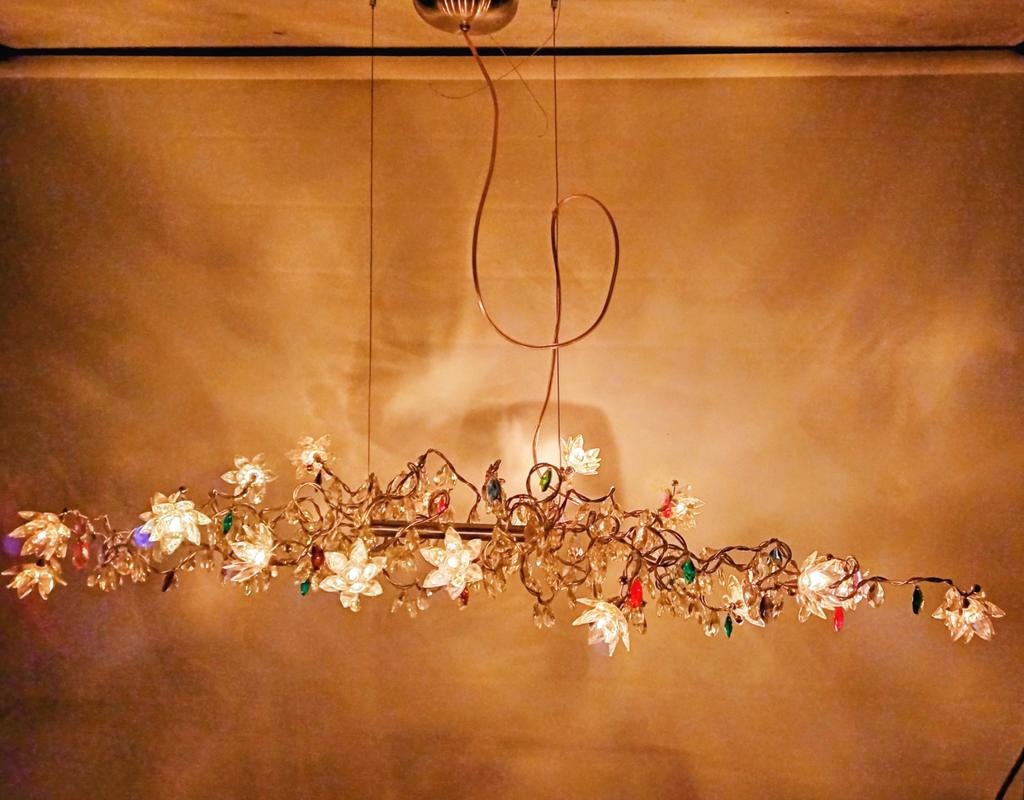 Harco loor design lamp Tiara Jewel multicolor Kite 18 bloeme, Ophalen, Zo goed als nieuw, Glas, 75 cm of meer