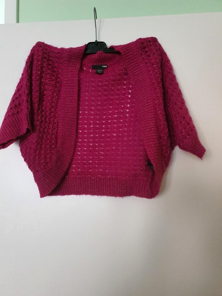 H&M Bolero Glitter Roze Maat S/M 1stuk 9 euro, H&M, Ophalen of Verzenden, Zo goed als nieuw, Roze