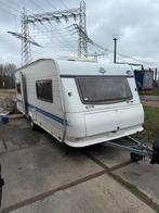 Hobby 560 Bj 2001 met Voortent, Airco & Bovag!, Caravans en Kamperen, Caravans, Vast bed, Rondzit, Hobby, Airco