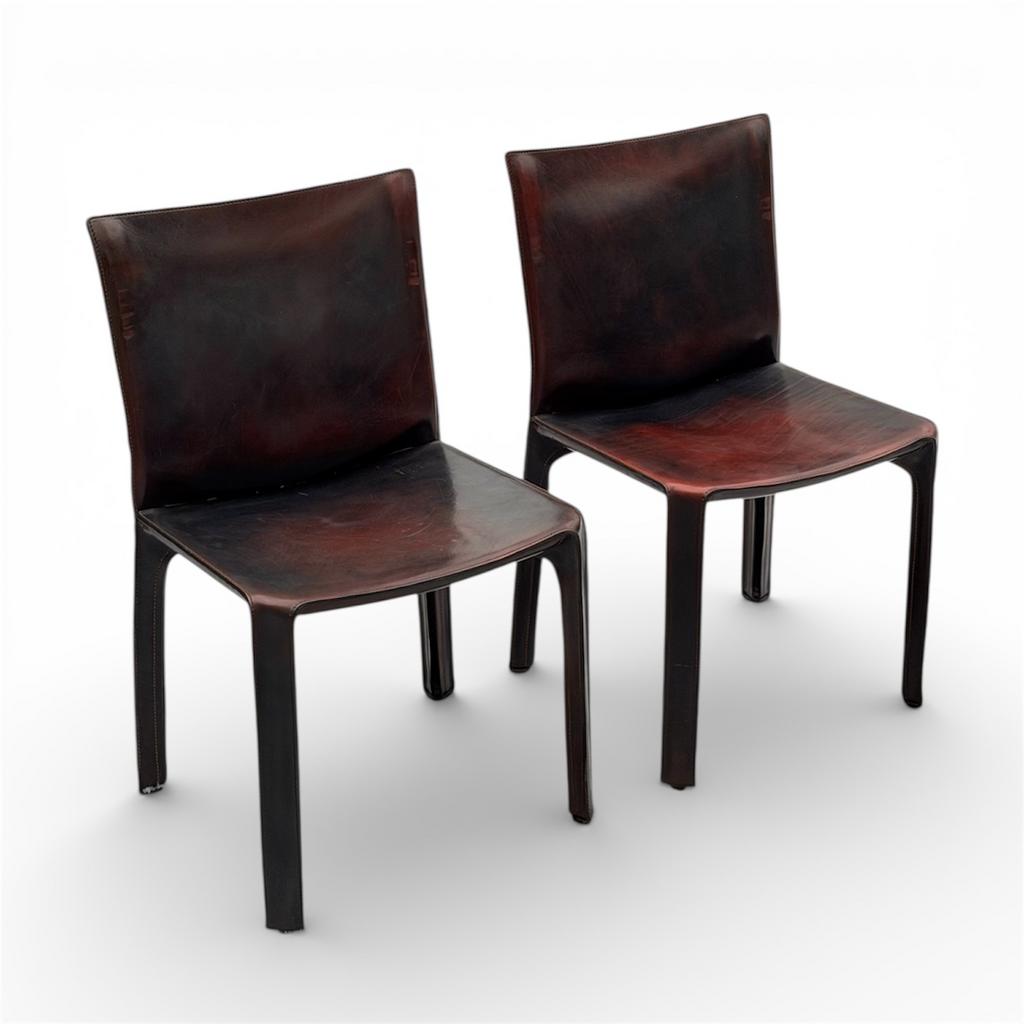 Cassina Cab 412 stoelen Mario Bellini, 2 stuks, mooie patina, Ophalen, Gebruikt, Twee, Overige kleuren