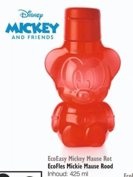 Tupperware Disney Mickey Mouse EcoFles - Nieuw, Ophalen of Verzenden, Nieuw, Rood, Beker of Kan