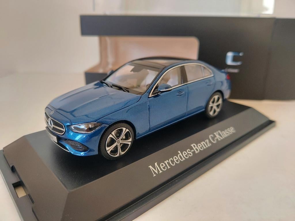 Herpa Mercedes-Benz C klasse W206 blauw metall dealeruitgave, Ophalen of Verzenden, Nieuw, Auto, Overige merken