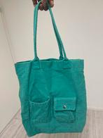 Turquoise Canvas Shopper Tas met Zakken, Ophalen, Gebruikt, Groen, Shopper