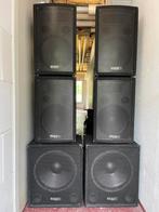 Ibiza sound geluidssysteem actief 4000w piekvermogen, Audio, Tv en Foto, Luidsprekers, Ophalen, 120 watt of meer, Front, Rear of Stereo speakers