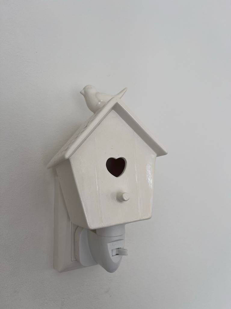 Keramiek nachtlampje vogelhuisje - babykamer, Kinderen en Baby's, Ophalen, Gebruikt, Lamp