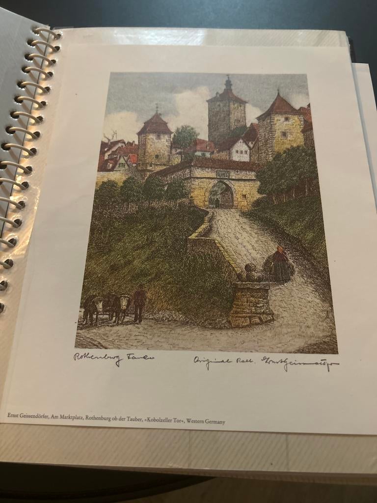 Ernst Geissendörfer - Ets printen Rothenburg ob der Tauber, Antiek en Kunst, Kunst | Etsen en Gravures, Ets, Ophalen of Verzenden