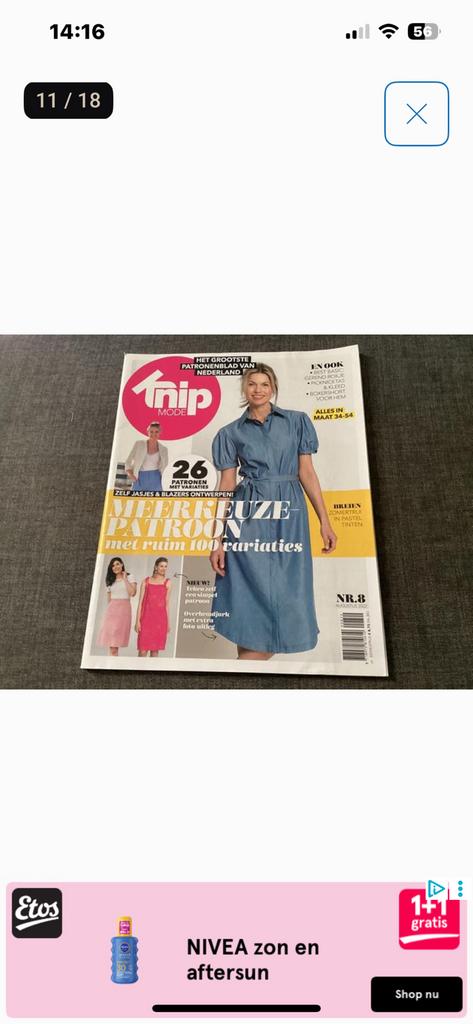 Ik zoek knipmode 2022 augustus, Ophalen of Verzenden, Zo goed als nieuw, Vrouw, Knipmode