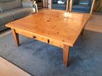 Antiekgrenen salontafel met 2 lades, Huis en Inrichting, Ophalen, Gebruikt, Vierkant, Minder dan 50 cm