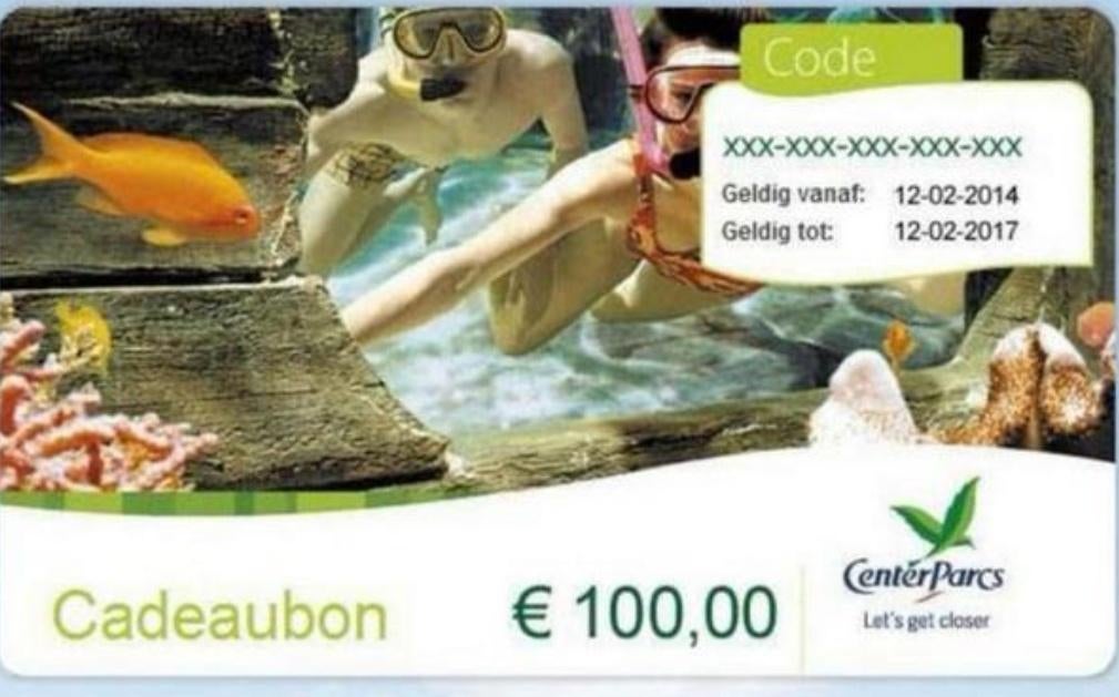 Gezocht Centerparcs cadeaubon, Tickets en Kaartjes, Kortingen en Cadeaubonnen, Drie personen of meer, Cadeaubon, Bungalowpark