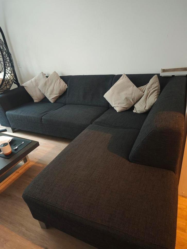 Stoffen Hoekbank - Comfortabel & Stijlvol!, Huis en Inrichting, Banken | Bankstellen, Zo goed als nieuw, Hoekbank, Vierpersoons of meer