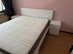 Malm Bedframe, Matras & Nachtkastjes, Ophalen, Gebruikt, Wit, Tweepersoons