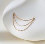 14 karaat gouden oorbel bedel ketting 3 lagen, Sieraden, Tassen en Uiterlijk, Piercings, Ophalen of Verzenden, Nieuw, Goud, Overige typen