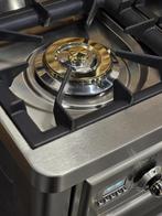 Luxe Fornuis Boretti Majestic 70cm rvs GASOVEN 4 pits, 60 cm of meer, Zo goed als nieuw, Energieklasse A of zuiniger, Gas