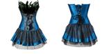 Blauwe veren korset jurk bustier burlesque moulin rouge, Kleding | Dames, Maat 38/40 (M), Verzenden, Nieuw, Kleding
