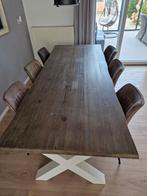 Boomstam eettafel 240x100, Ophalen, Gebruikt, 200 cm of meer, 50 tot 100 cm