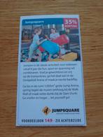 Kortingsbon voor Jumpsquare, 35 % korting, Tickets en Kaartjes, Recreatie | Overige, Kortingskaart, Drie personen of meer