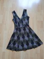 Zomerjurkje met ananas print Zwart h&m 36 s, Zwart, Ophalen of Verzenden, Zo goed als nieuw, Maat 36 (S)