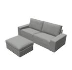 Kivik ikea HOES 2 zitsbank en hocker grijs, 75 tot 100 cm, Rechthoekig, Zo goed als nieuw, 75 tot 100 cm