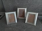 3 zilverkleurige  fotolijsten, Ophalen, Gebruikt
