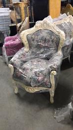 Barok zetel fauteuil bloemen stoel, Huis en Inrichting, Banken | Sofa's en Chaises Longues, Ophalen of Verzenden, 75 tot 100 cm