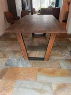 Mango Houten Eettafel met Metalen Onderstel, Ophalen, 100 tot 150 cm, Zo goed als nieuw, 150 tot 200 cm