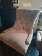 4 eetkamerstoelen velvet taupe hotel chique, Huis en Inrichting, Stoelen, Ophalen, Zo goed als nieuw, Overige kleuren, Eén