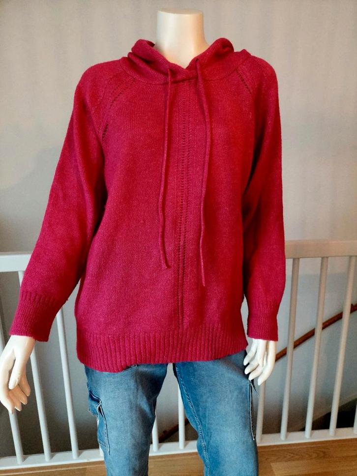 Paprika fijngebreide trui L roze capuchon zo goed als nieuw, Kleding | Dames, Truien en Vesten, Zo goed als nieuw, Maat 42/44 (L)