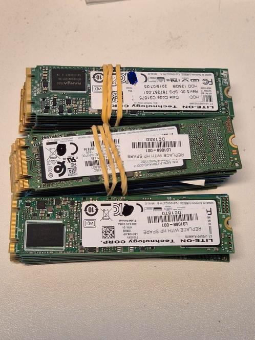 Partij 25 x 120/128GB M.2 SSD 2280, Computers en Software, Harde schijven, Gebruikt, Laptop, Intern, SSD, SATA, Verzenden