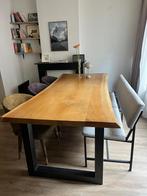 Eikenhouten tafel van Zuiver met bank drie dutchbone stoelen, Huis en Inrichting, Tafels | Eettafels, Ophalen, 200 cm of meer