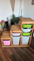 2 houten Trofast kasten met bakken, Kinderen en Baby's, Kinderkamer | Commodes en Kasten, Ophalen, Gebruikt, Kast, 75 tot 100 cm