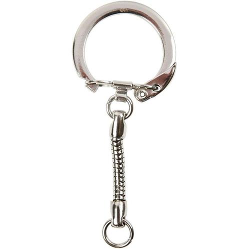 Metalen sleutelhanger met ketting en 15 mm oog 5 stuks, Hobby en Vrije tijd, Knutselen, Nieuw, Materiaal, Ophalen of Verzenden