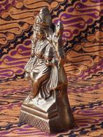 Mooi zwaar oud Oosters tempelbeeldje van koper 11,8 cm., Ophalen of Verzenden