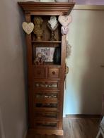 Antieke Houten Kast met Glazen Lades - Uniek Stuk Meubelkuns, Ophalen