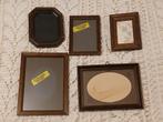 Vijf houten fotolijstjes de grootste lijstjes zijn 15 bij 20, Ophalen of Verzenden