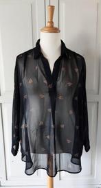 Shoeby wijde zwarte blouse met print maat M, Maat 38/40 (M), Zwart, Ophalen of Verzenden, Shoeby