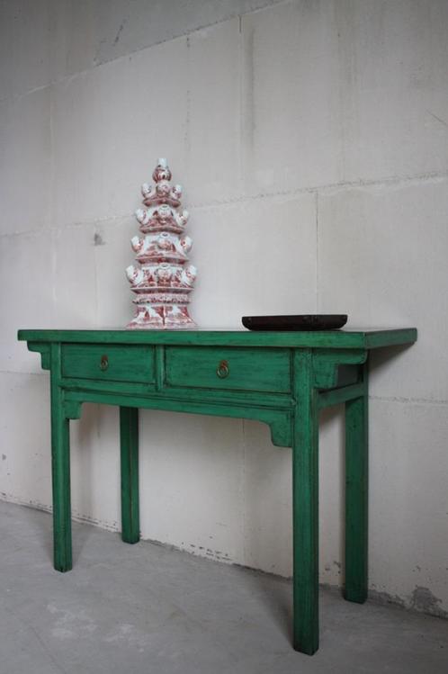 Bohemian Style Wandtafel Unieke Kleurrijke Sidetable Chinees, Huis en Inrichting, Tafels | Sidetables, Nieuw, 25 tot 50 cm, 100 tot 150 cm