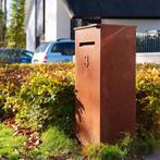 cortenstaal brievenbus, paketbrievenbus, huisnummer, Ophalen of Verzenden, Nieuw, Staal, Staande brievenbus