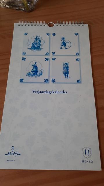 Henzo verjaardagskalender Delfts blauw tegeltjes  beschikbaar voor biedingen