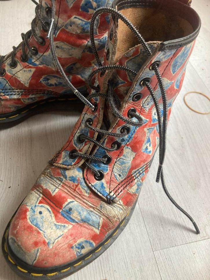 Gedragen Dr. Martens Laarzen, Kleding | Dames, Schoenen, Gedragen, Lage of Enkellaarzen, Rood, Ophalen of Verzenden