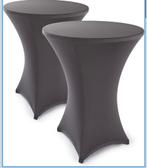 2 donkergrijze antraciet tafelkleden statafel rond 80x120, Huis en Inrichting, Tafels | Statafels, Ophalen of Verzenden, Zo goed als nieuw