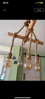 Handgemaakte Lamp - Uniek & Sfeervol (zonder lamp), Huis en Inrichting, Lampen | Hanglampen, Ophalen of Verzenden, Nieuw, Hout